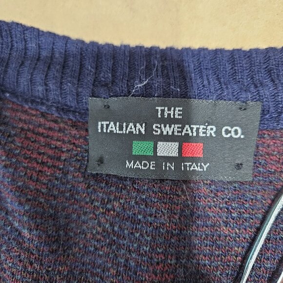 Italian Sweater Co Sweater Vest Mens XL Blue Argyle Wool Blend Made Italy Preppy - Picture 7 of 10